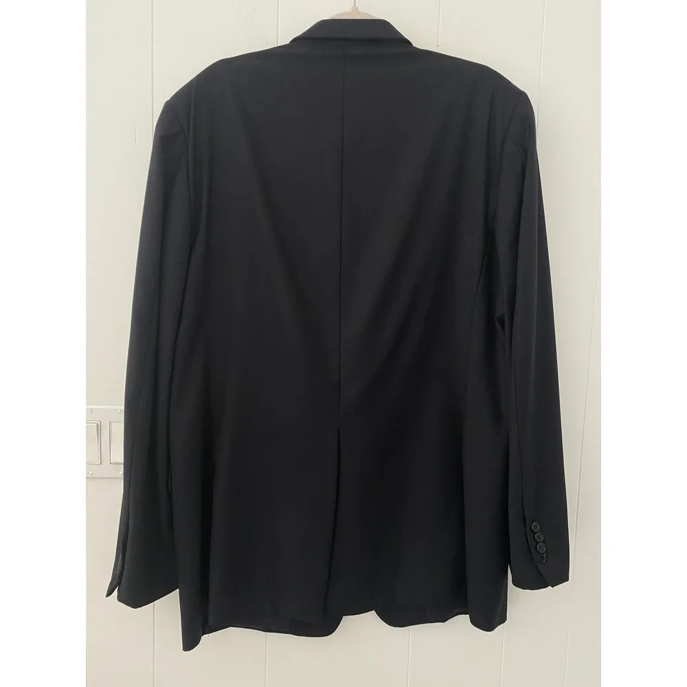 Hickey Freeman Men's Black 100% Wool Super 130s Suit Jacket Blazer Nordstrom 44L - Picture 2 of 7